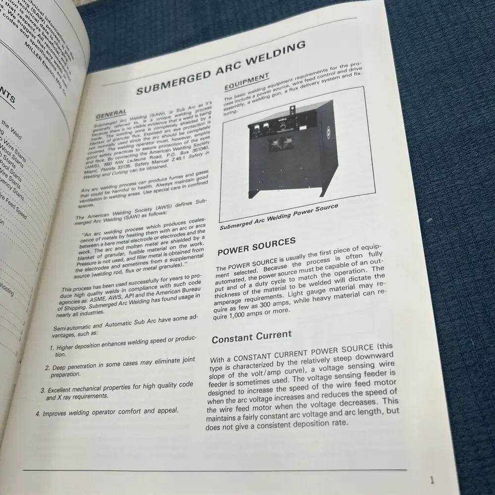 Vintage Miller Submerged Arc Welding Technical Brochure Manual Booklet